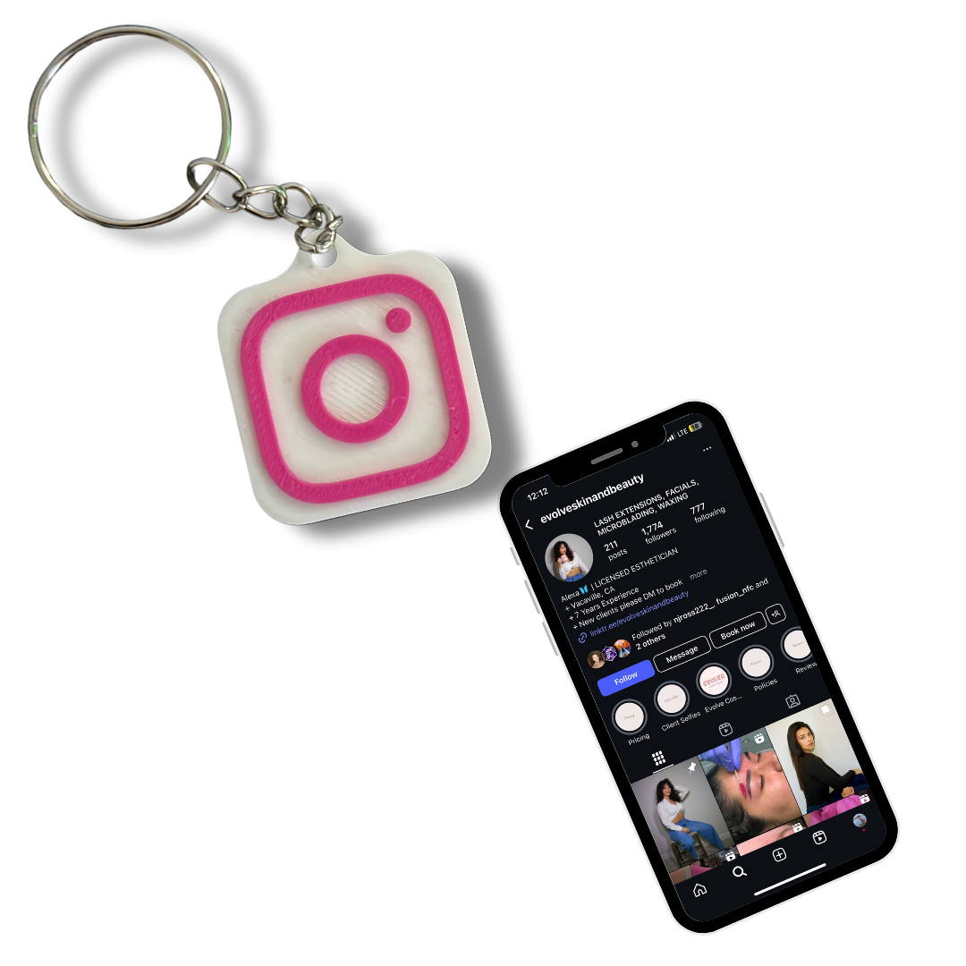 Pink Instagram NFC Keychain
