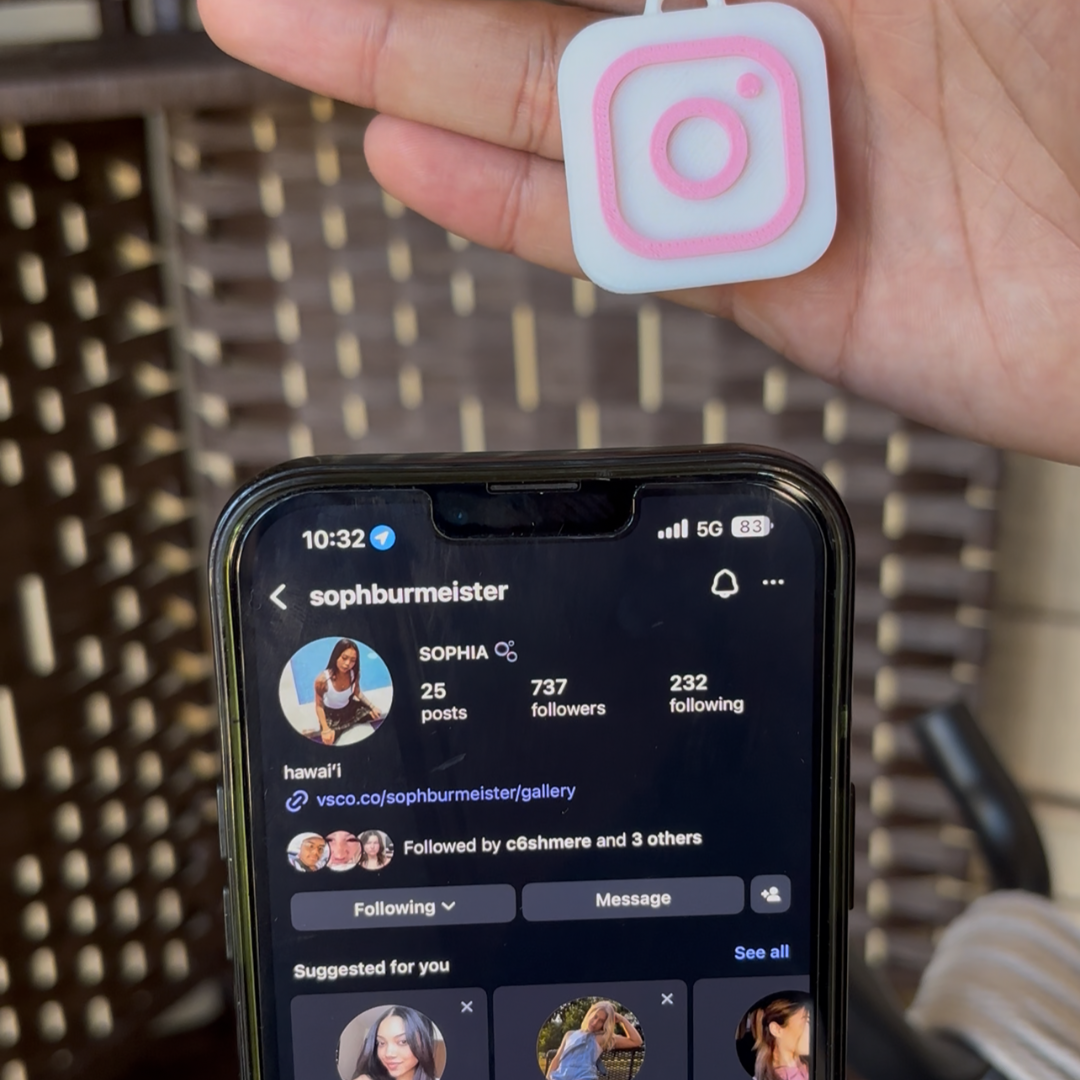 Pink Instagram NFC Keychain