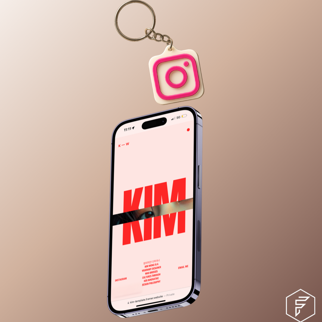 Pink Instagram NFC Keychain