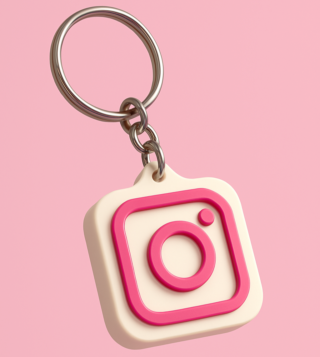 Pink Instagram NFC Keychain